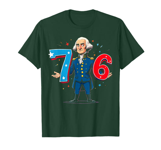 6-7 7-6 George Washington Seven Six Teacher American 67 Kids T-Shirt