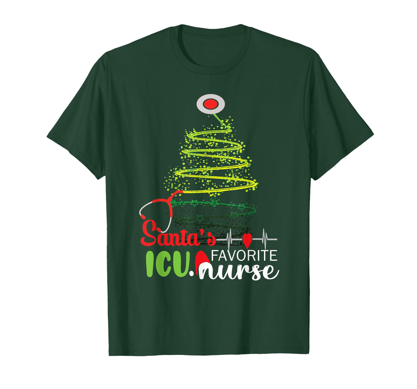 Christmas Party Intensive Care Santa's Favorite ICU Nurse T-Shirt