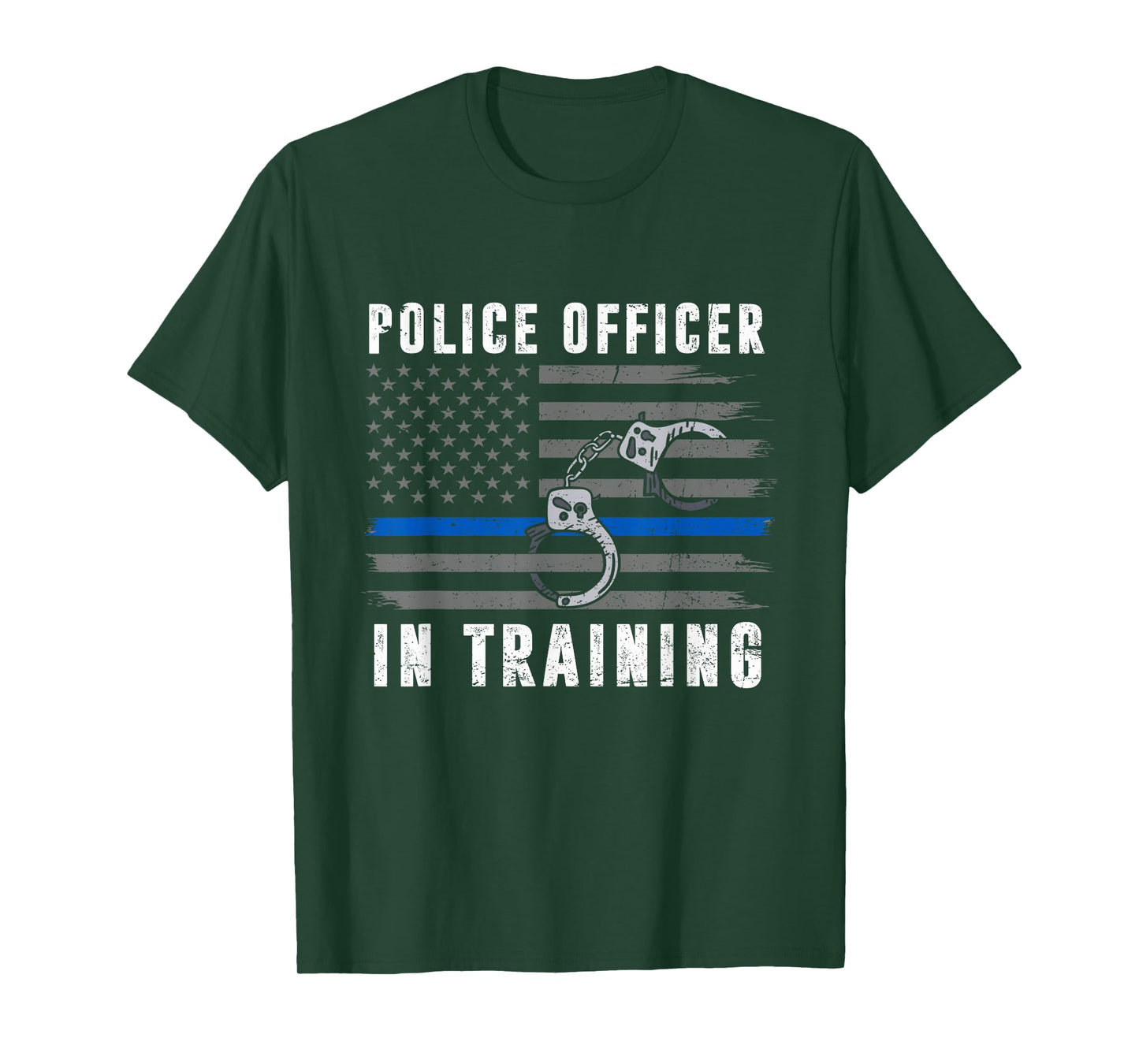 Police Officer In Training Thin Blue Line Flag American USA T-Shirt