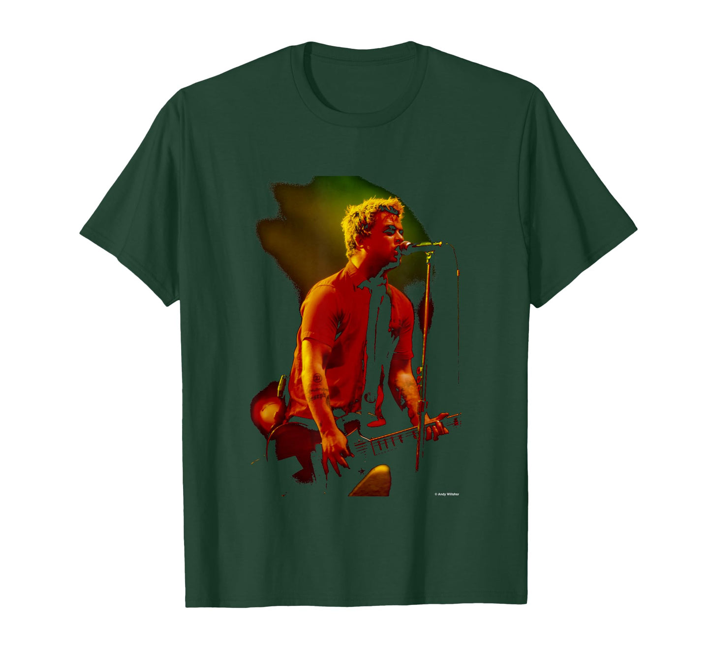 Billie Joe Armstrong Green Day Warning Live By Andy Willsher T-Shirt