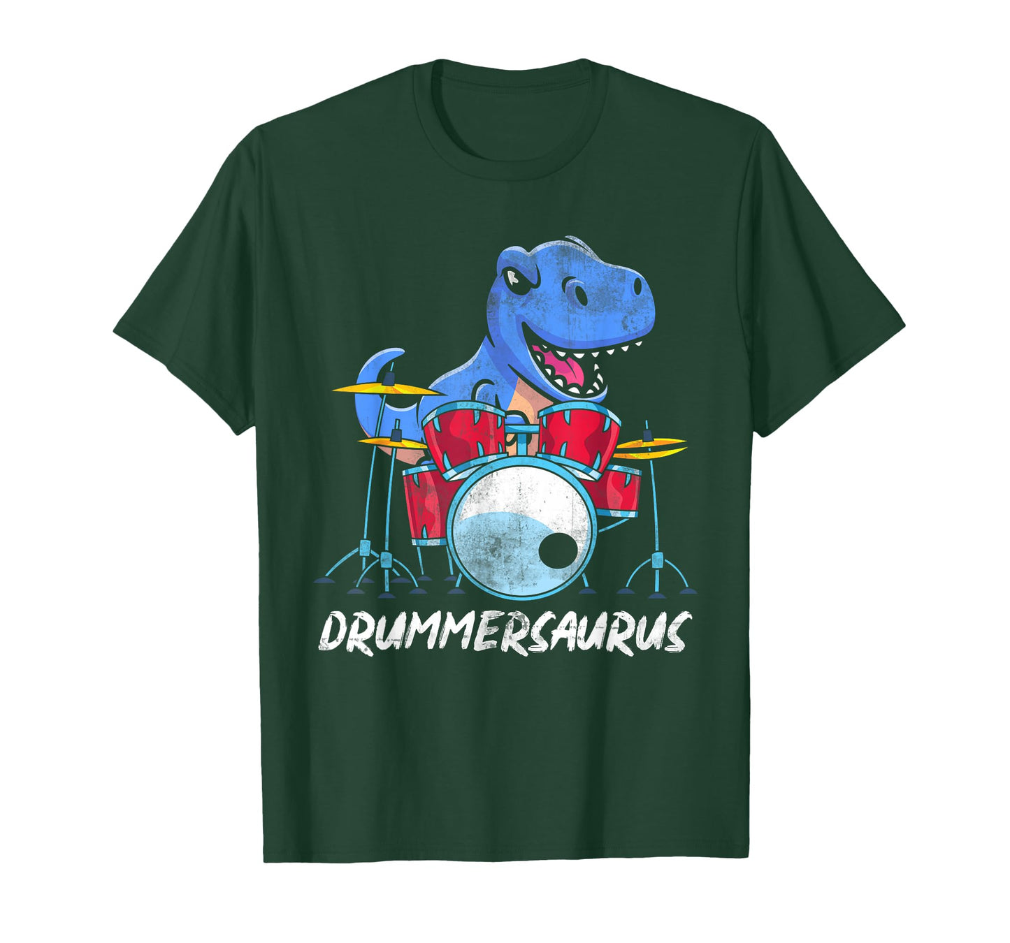 Musical Instrument Drummer Gift Idea Funny Drummer Boys Gift T Rex Percussion Drummersaurus Drums T-Shirt, Black