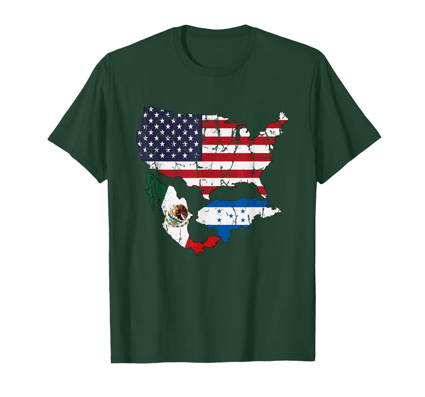 Honduras American Mexican Flag T-Shirt