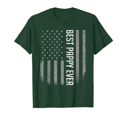 American Flag Dad Shirt Gift for Fathers Day Best Pappy Ever T-Shirt for Men