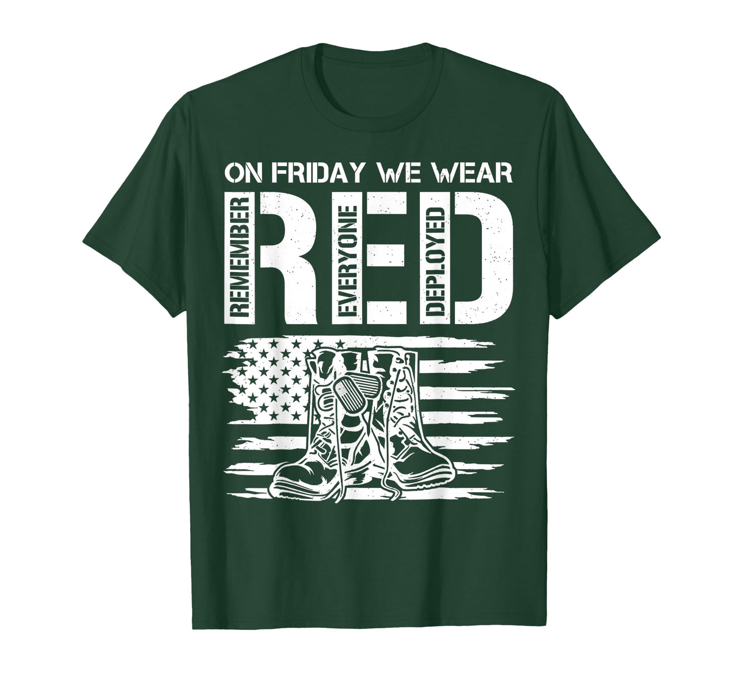 On Friday We Wear Red Friday Military Support Troops US Flag T-Shirt