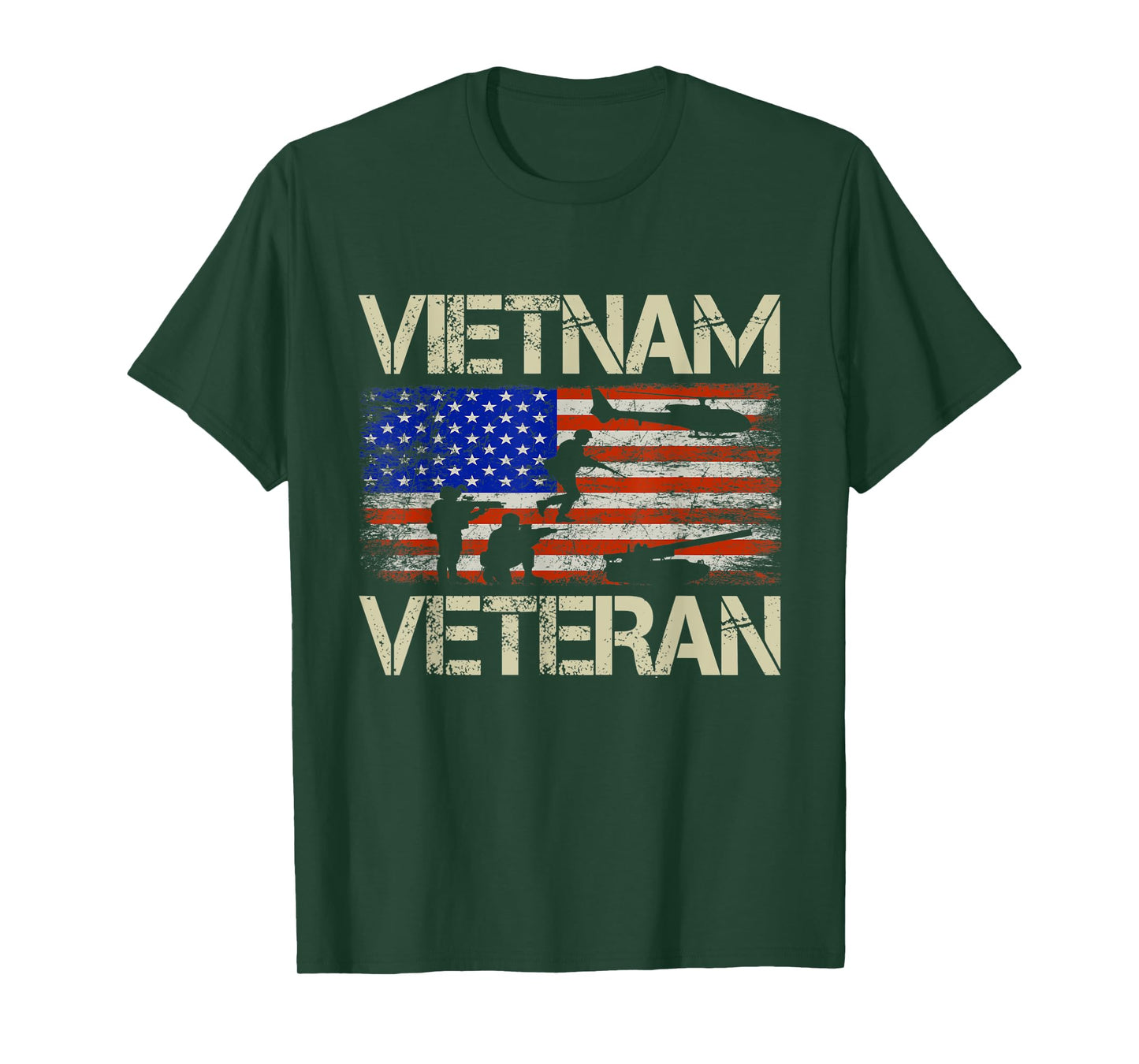 Vietnam Veteran American Flag Retro Vintage Fathers Day Women Men T-Shirt