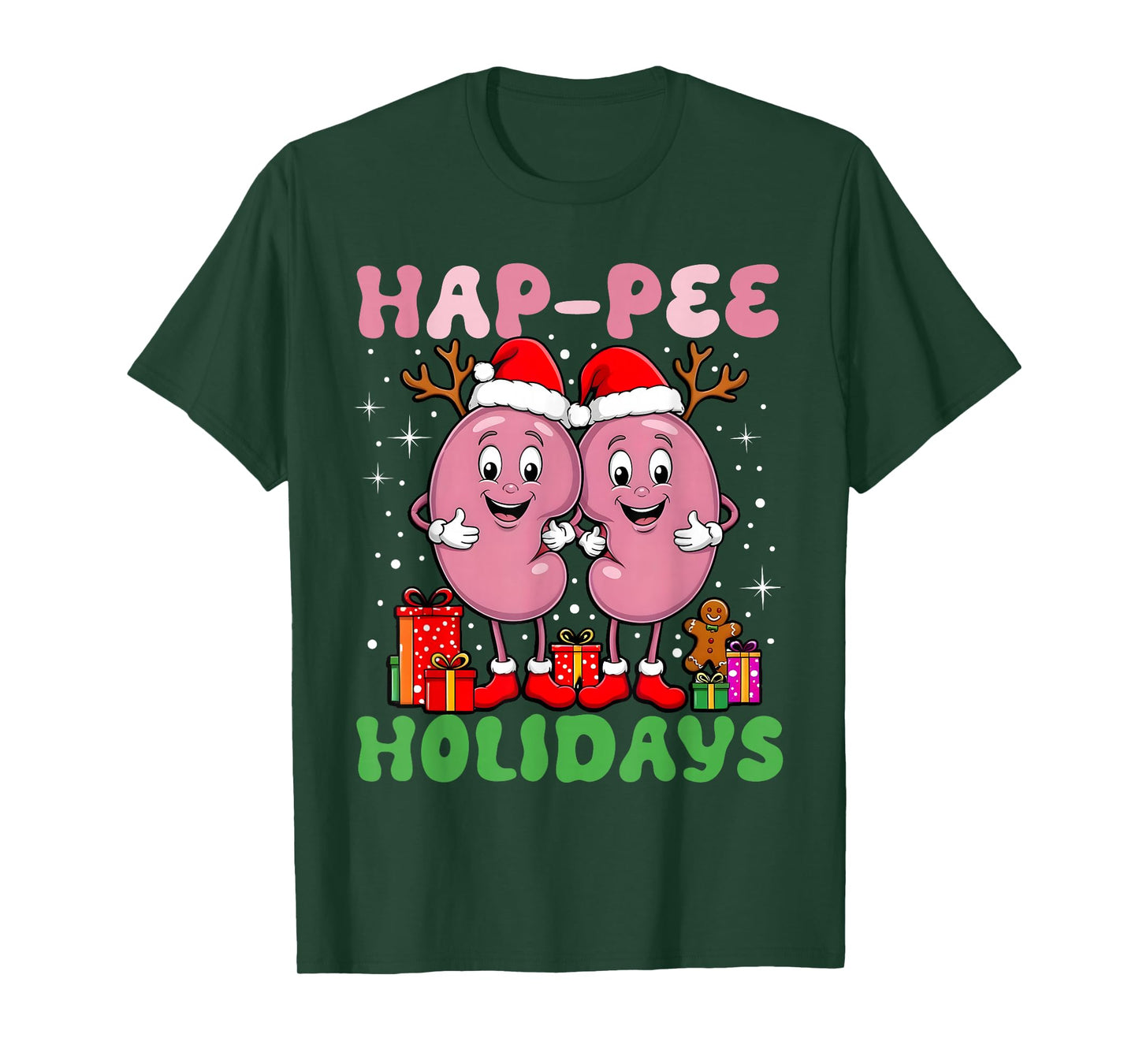 Cute Kidney Nurse Retro Hap Pee Holidays Christmas Dialysis T-Shirt
