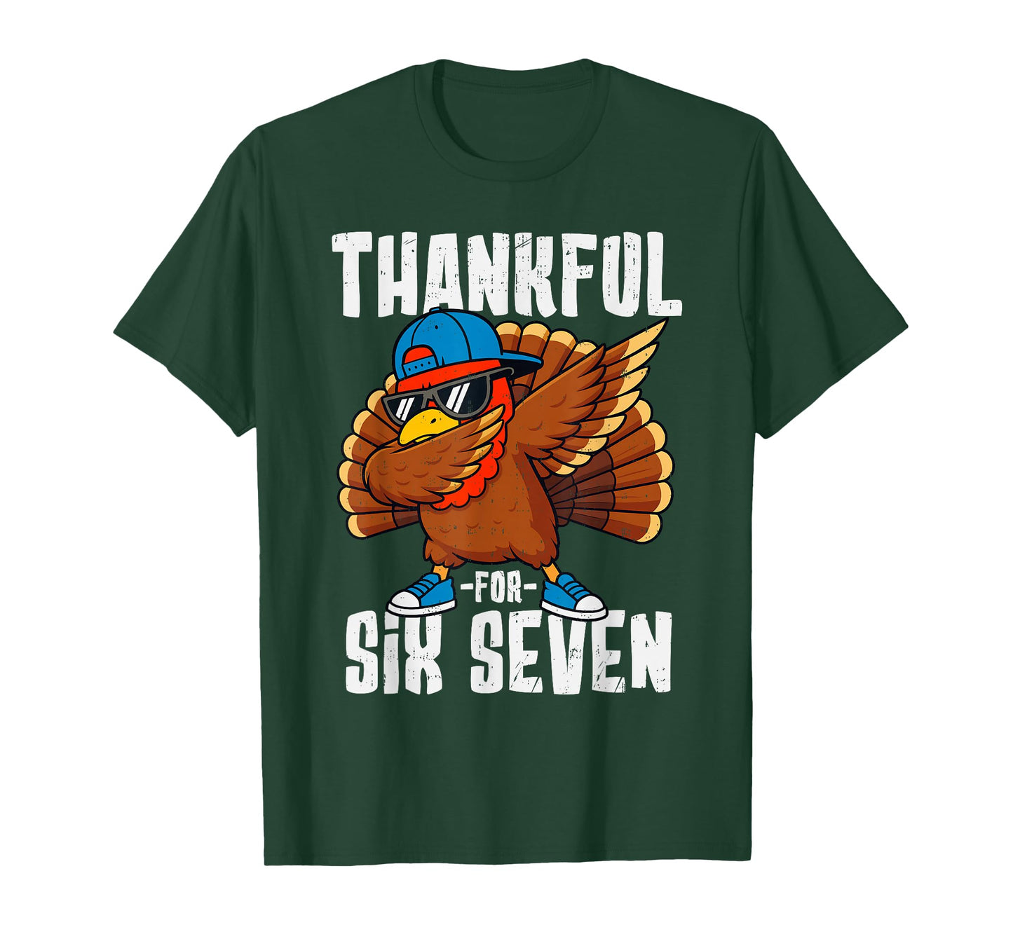 Thankful for Six Seven 67 Dab Turkey Gen Z Alpha Meme Slang T-Shirt