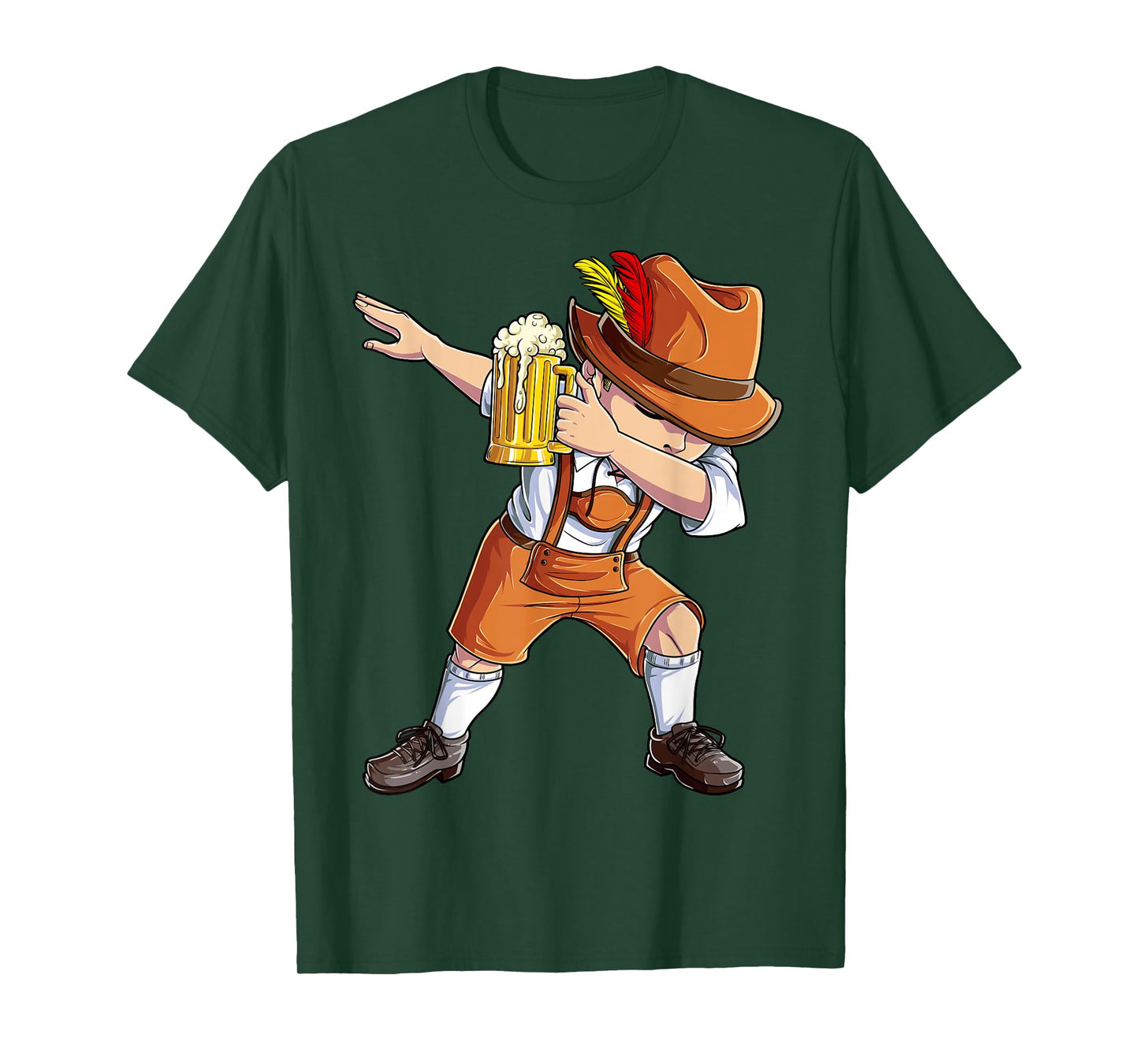 Dabbing German Clothes Oktoberfest Lederhosen Men Cheers Beer T-Shirt
