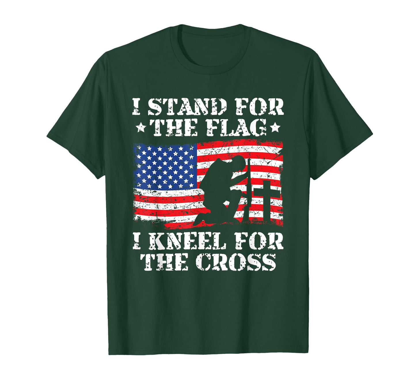 I Stand For The Flag I Kneel For The Cross Veterans Day T-Shirt