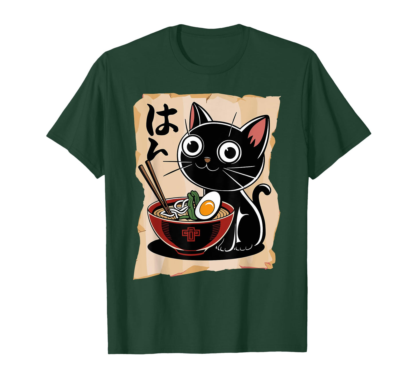 Funny Cat Ramen Noodle Japanese Kawaii Anime Otaku Style T-Shirt
