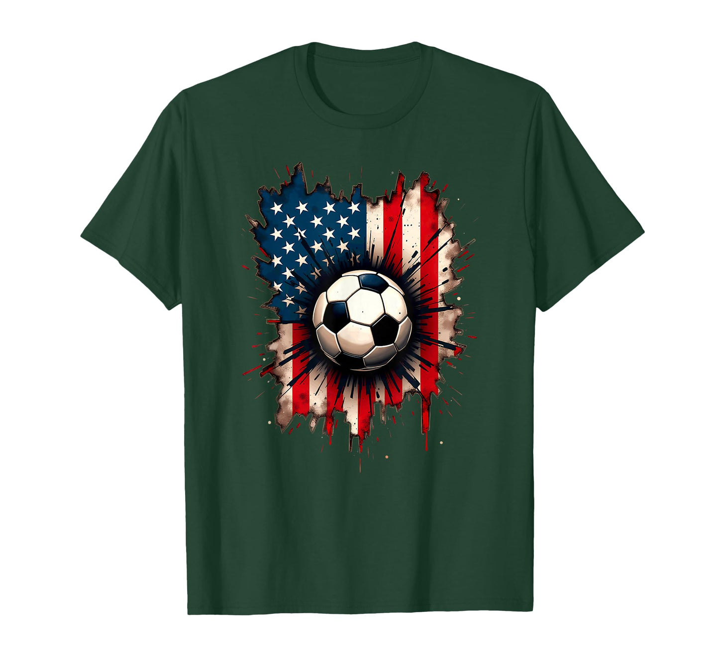Patriotic American Flag Soccer T-Shirt