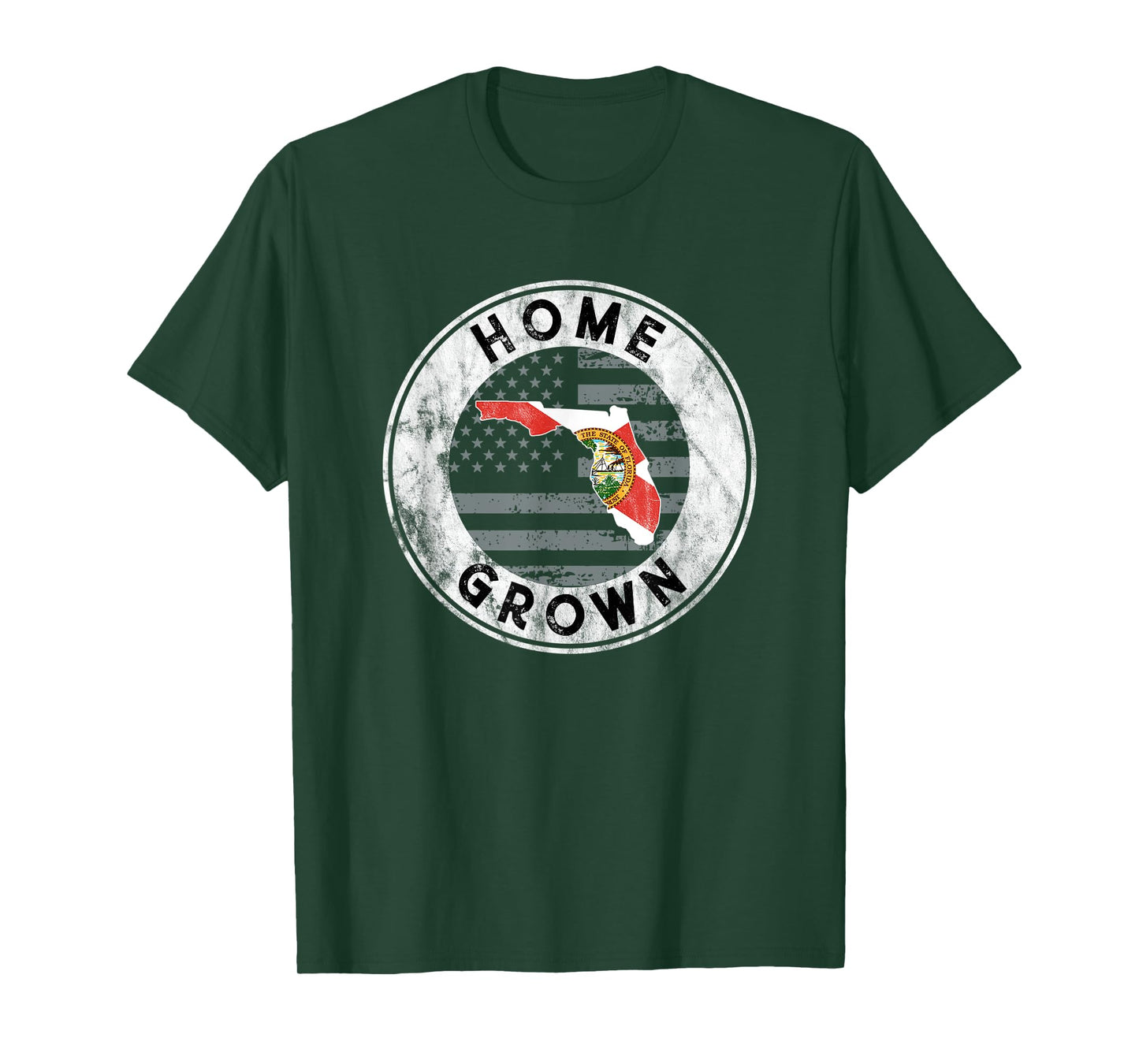 Florida Home Grown State Country American Flag Pride Love FL Women Men T-Shirt