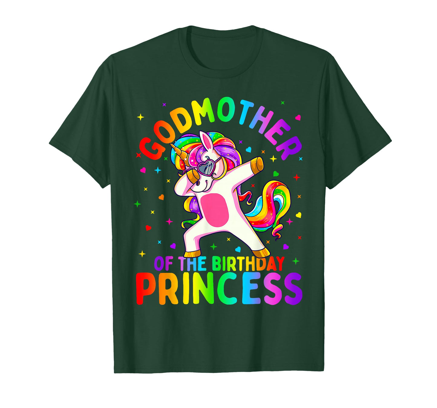 Godmother of The Birthday Princess Girl Dabbing Unicorn T-Shirt Small