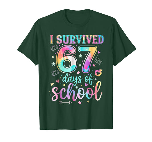 100 Days of School I Survived 67 Days of School Teacher 67 T-Shirt