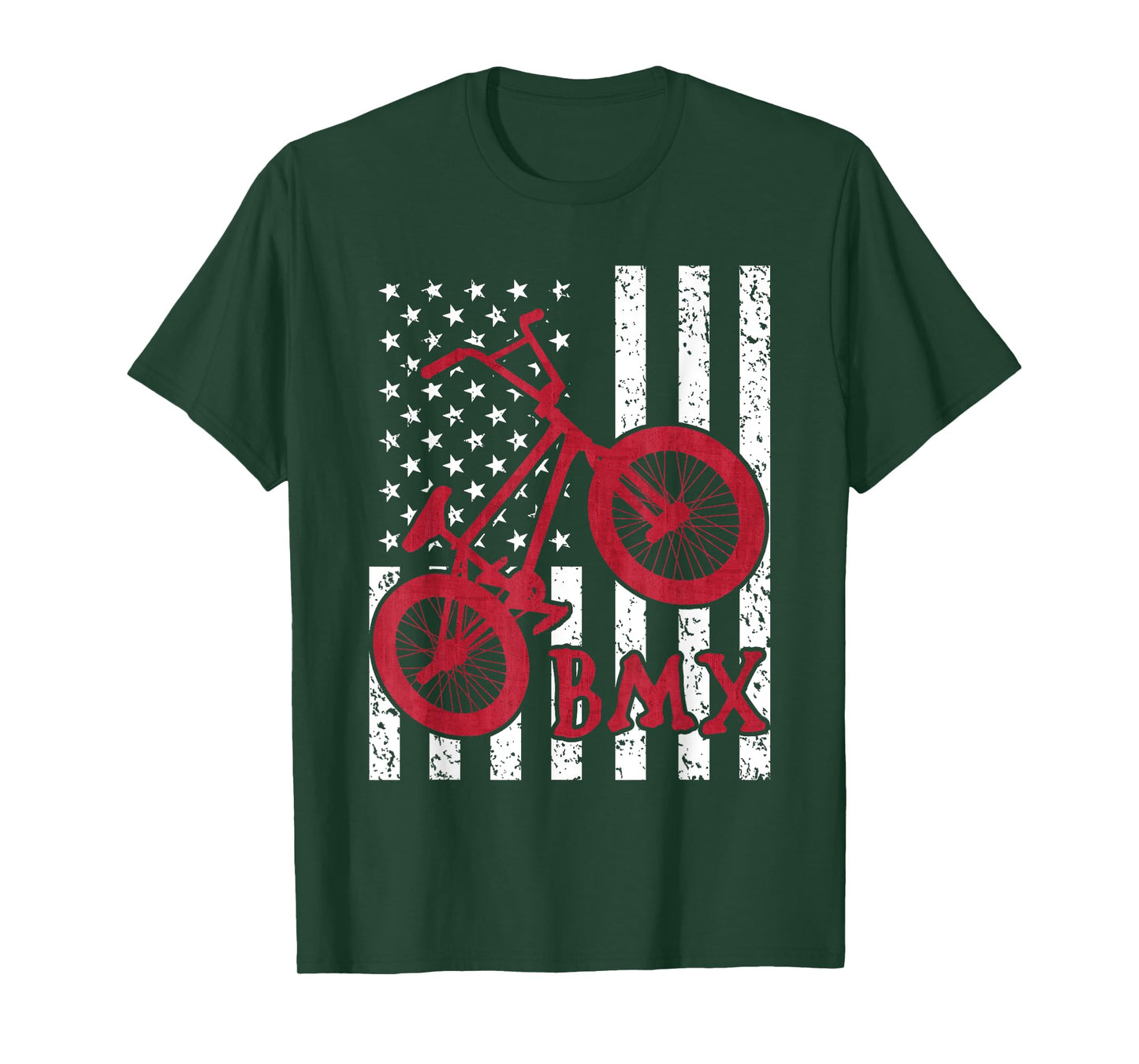 American Flag BMX Bike Funny Patriotic Biking Fan Rider Gift T-Shirt