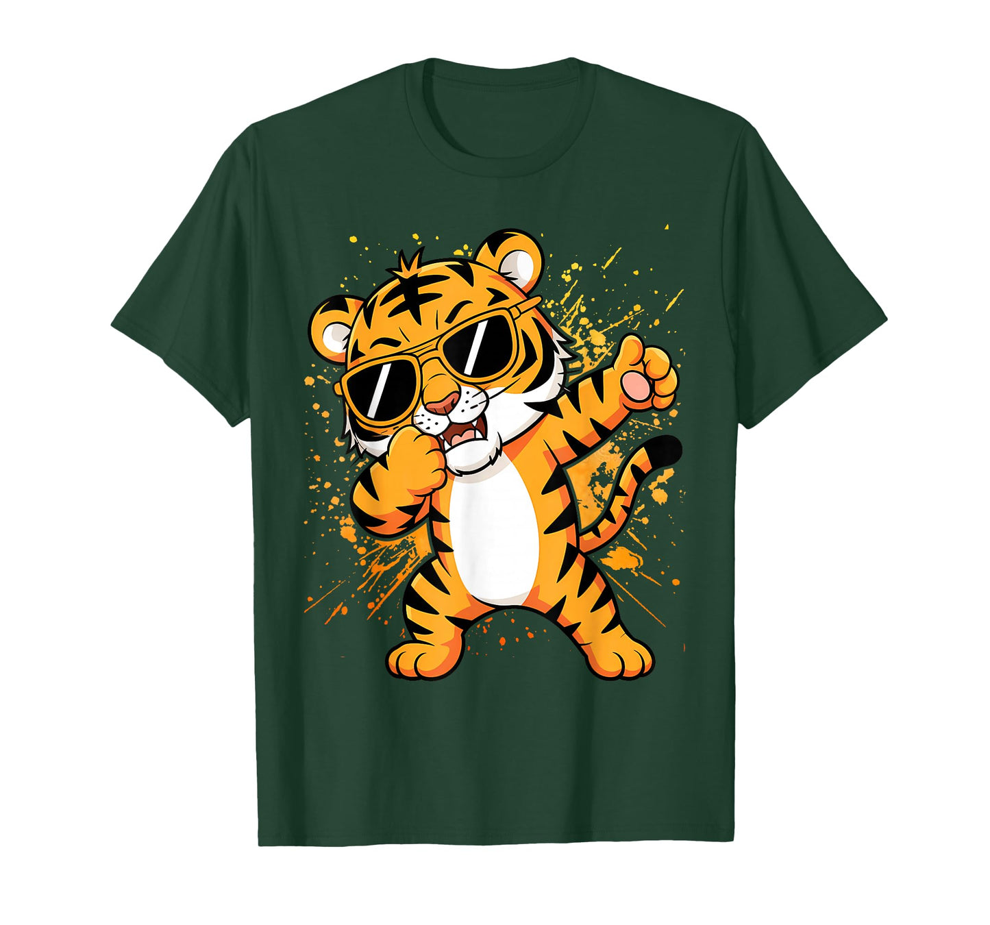 Dabbing Tiger with Sunglasses Tiger Animal T-Shirt