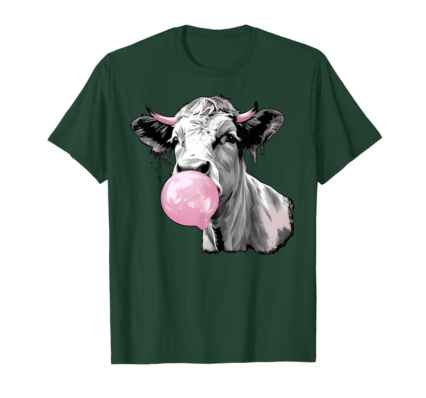 Cow Blowing Bubble Gum Cow Lovers Owners Farmers T-Shirt