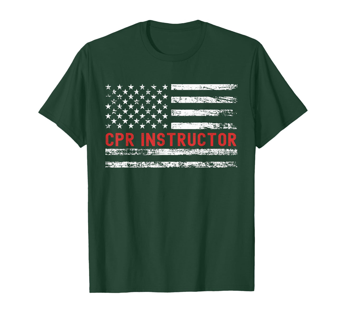 CPR Instructor USA Flag Profession Retro Job Title T-Shirt