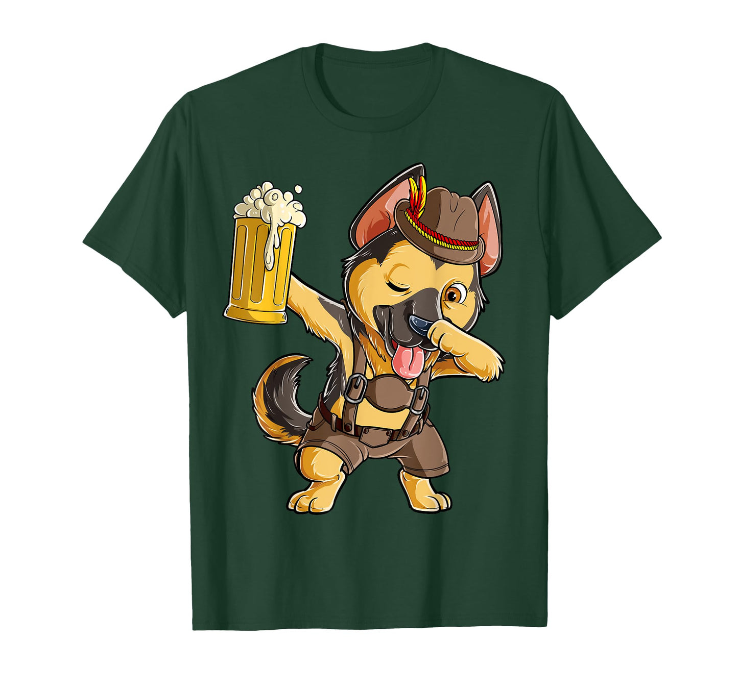 Dabbing German Shepherd T shirt Oktoberfest Lederhosen Men T-Shirt