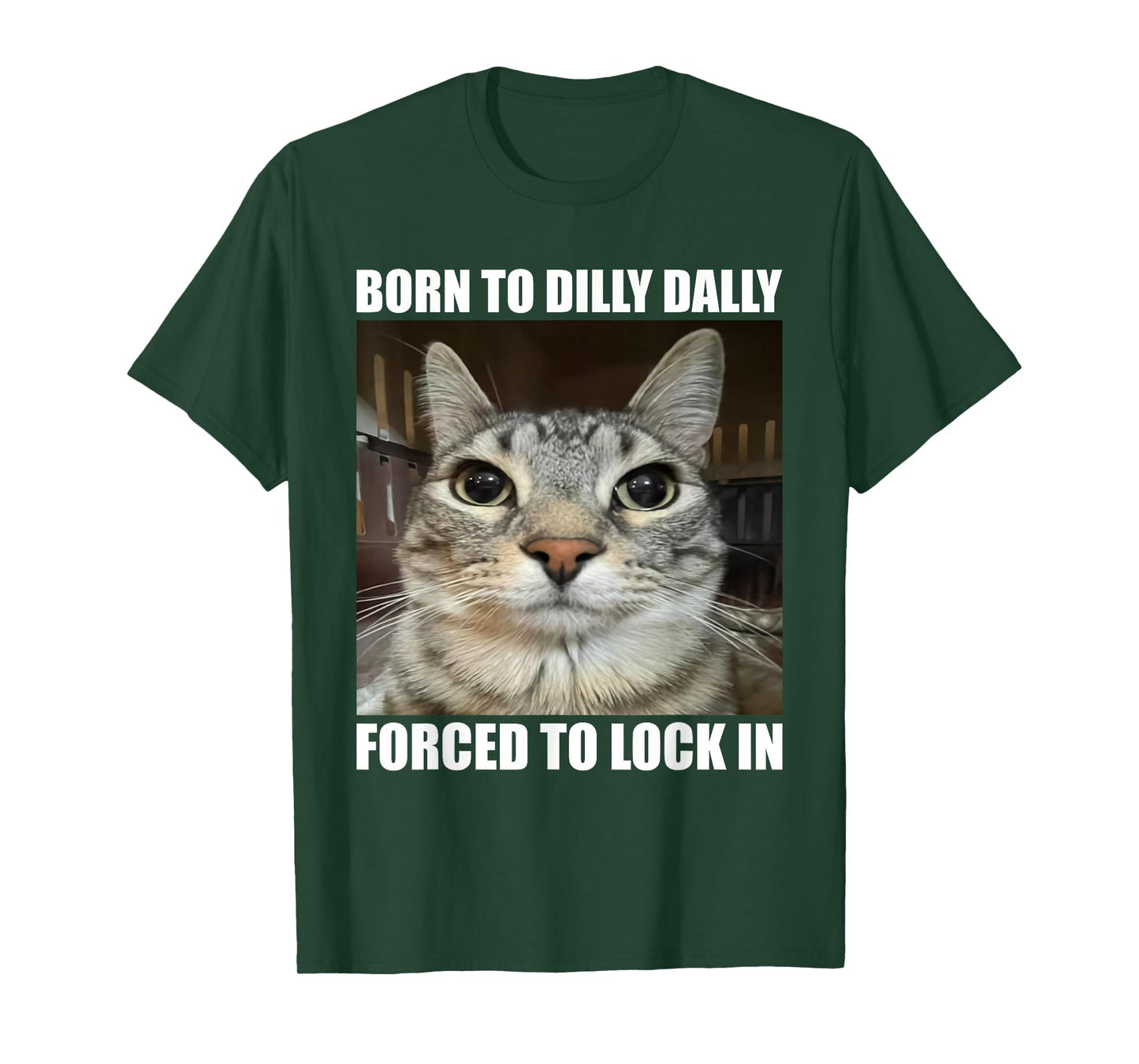 Born to Dilly Dallly Forced to Lock in Cat Lover T-Shirt