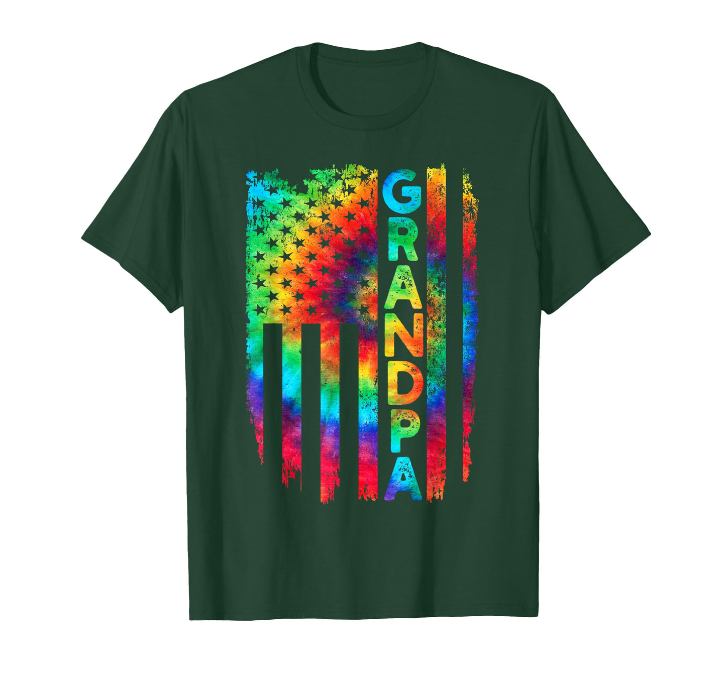 American Flag US Grandpa Tie Dye Father's Day 4th Of July Women Men T-Shirt
