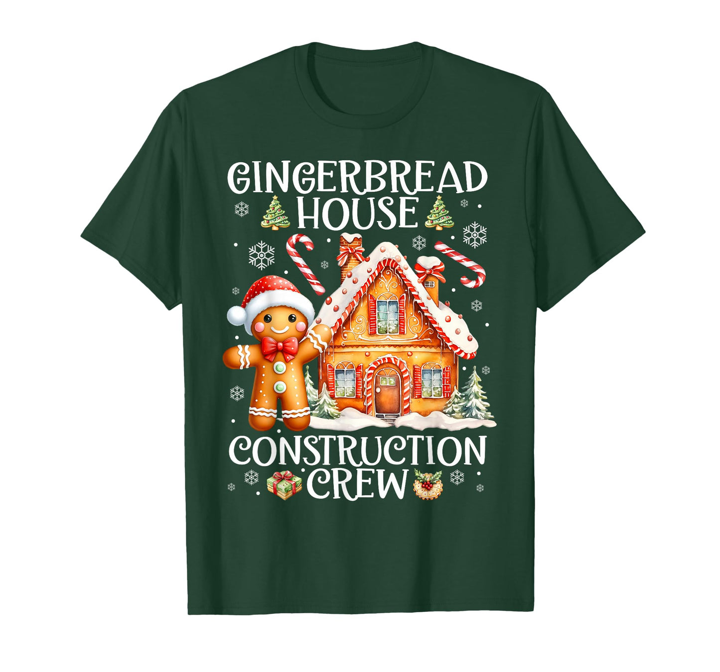 Baking Gingerbread House Construction Crew Christmas Pajamas T-Shirt