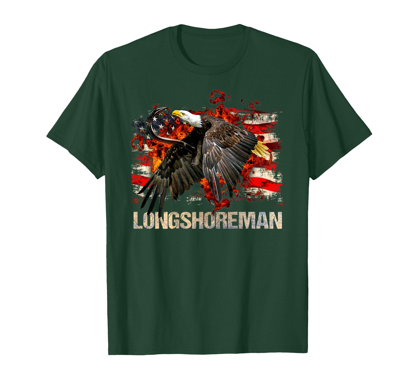 Longshoreman Gifts Patriotic Design On Back Of Clothing T-Shirt
