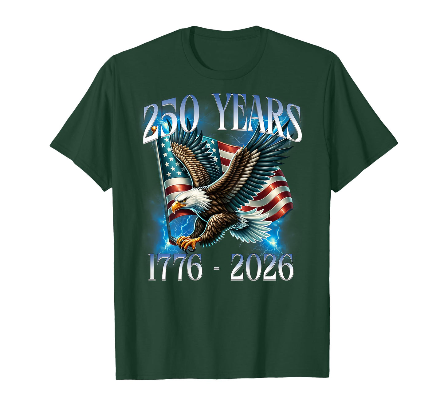 On Back Eagle and Flag 250 Years 1776-2026 250th Birthday T-Shirt