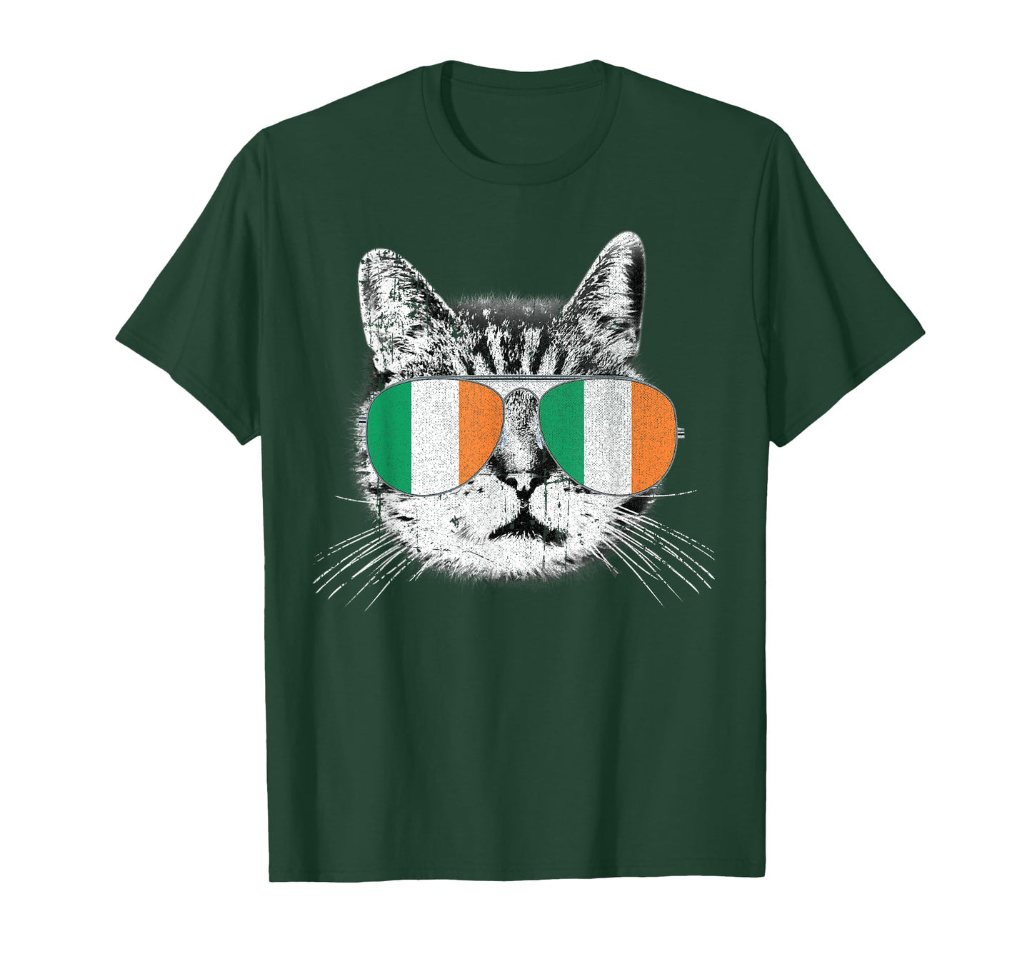 St. Patrick's Day T Shirt Cat Irish Flag Ireland Men Women T-Shirt