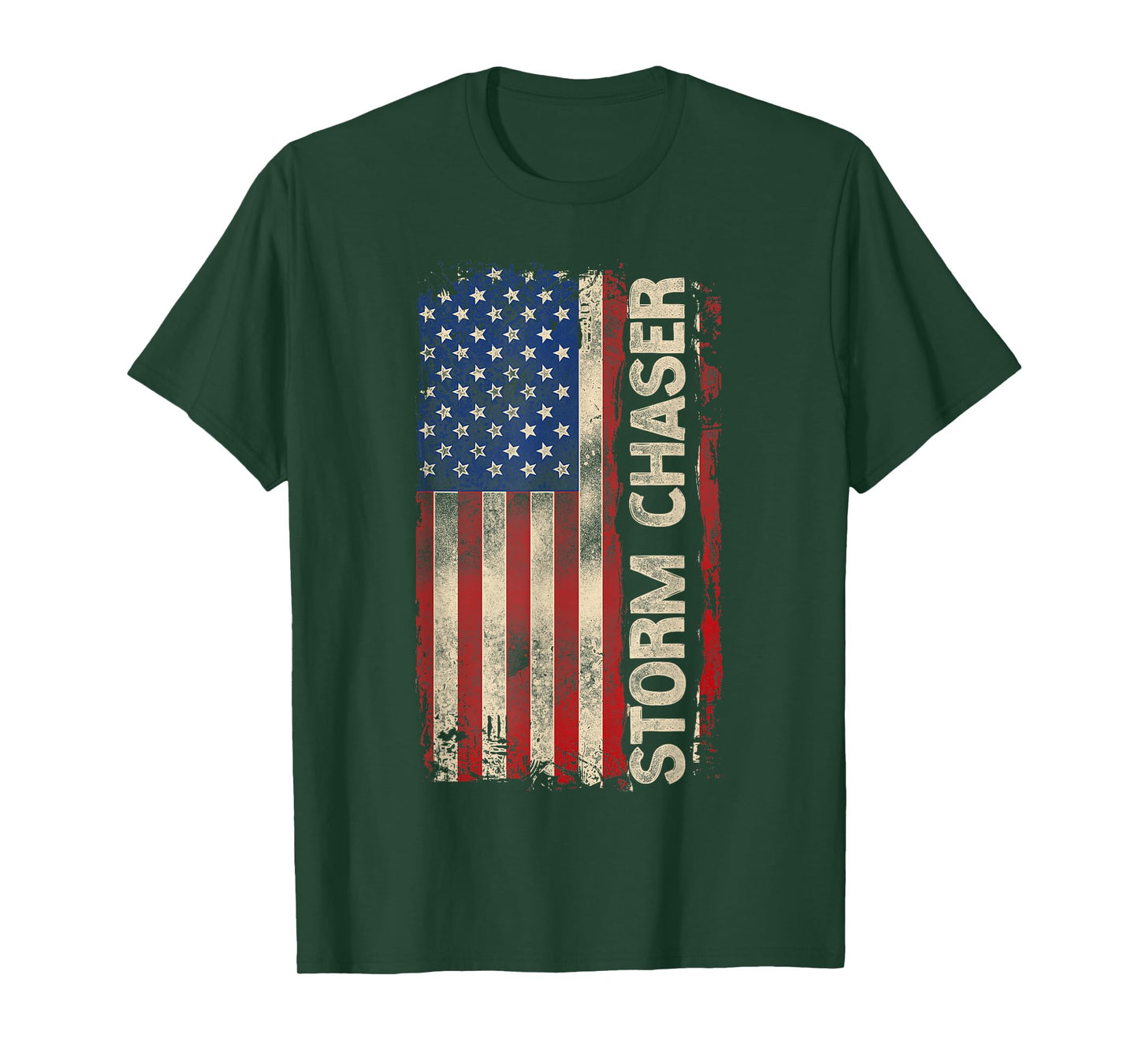Storm Chaser Hurricane Meteorology Tornado Usa American Flag T-Shirt