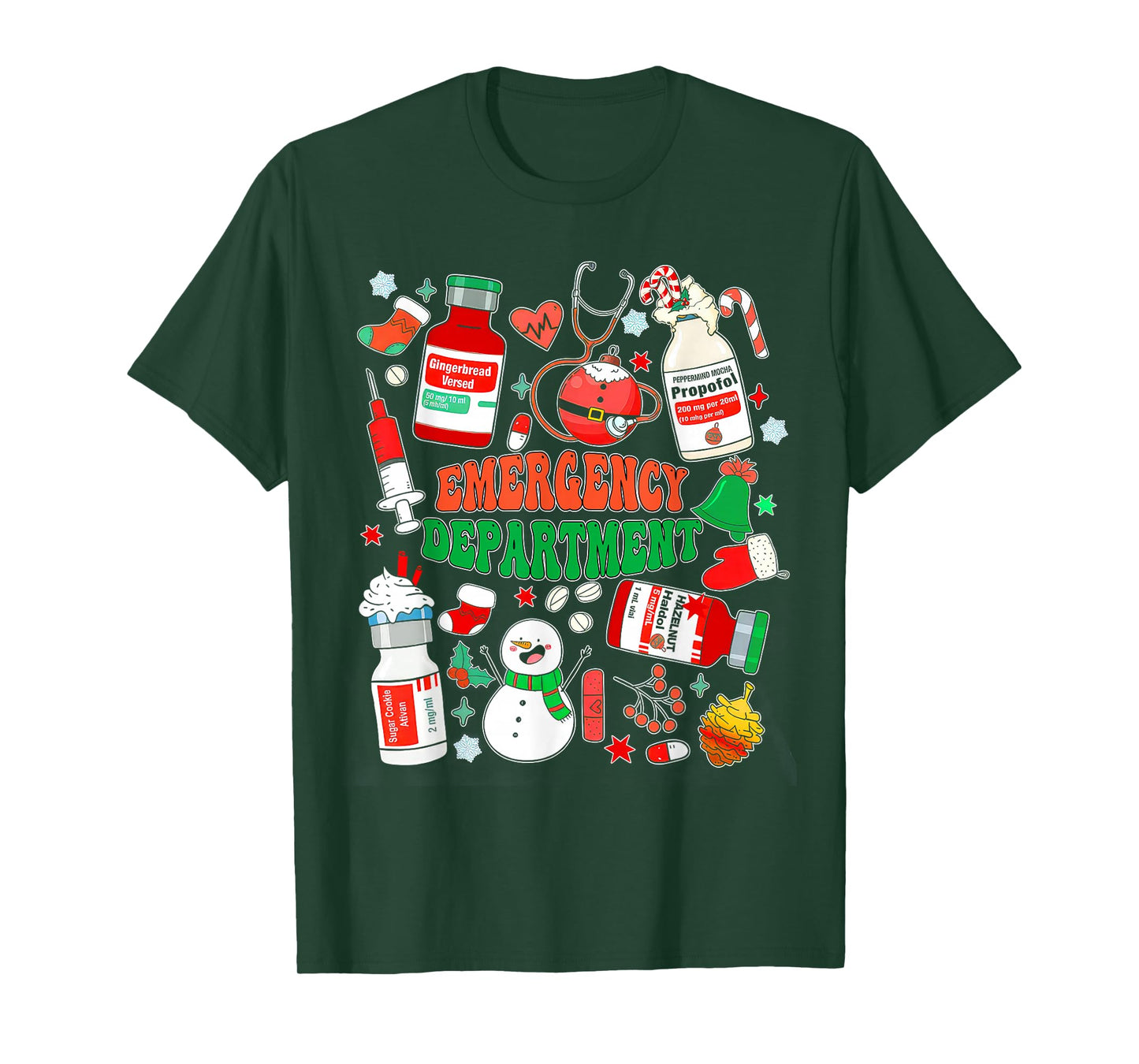 Christmas Er Nurse Emergency Department Er Ed Nurse Tech T-Shirt