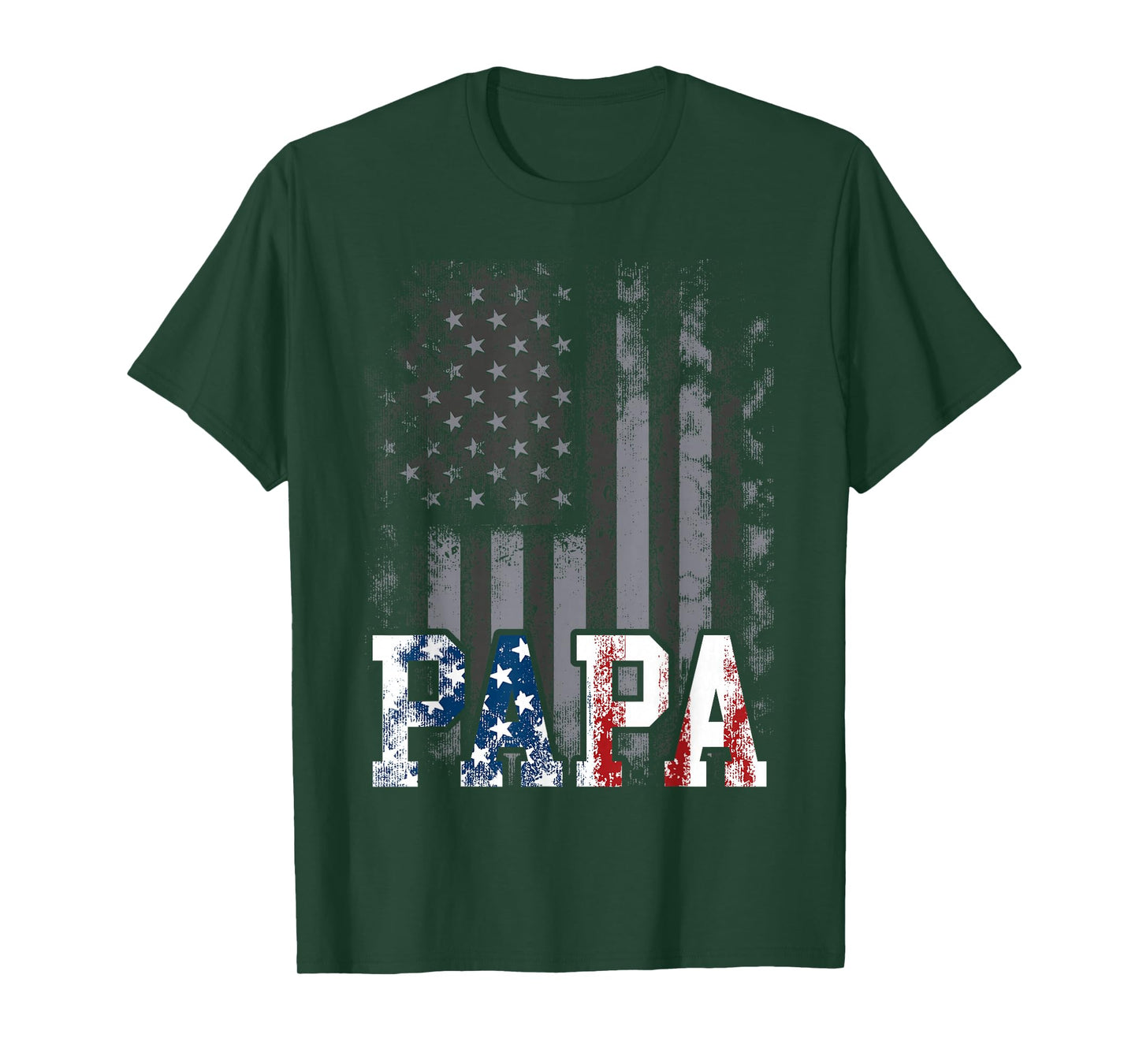 Papa American Flag Father's Day 4th of July Grandpa T-Shirt