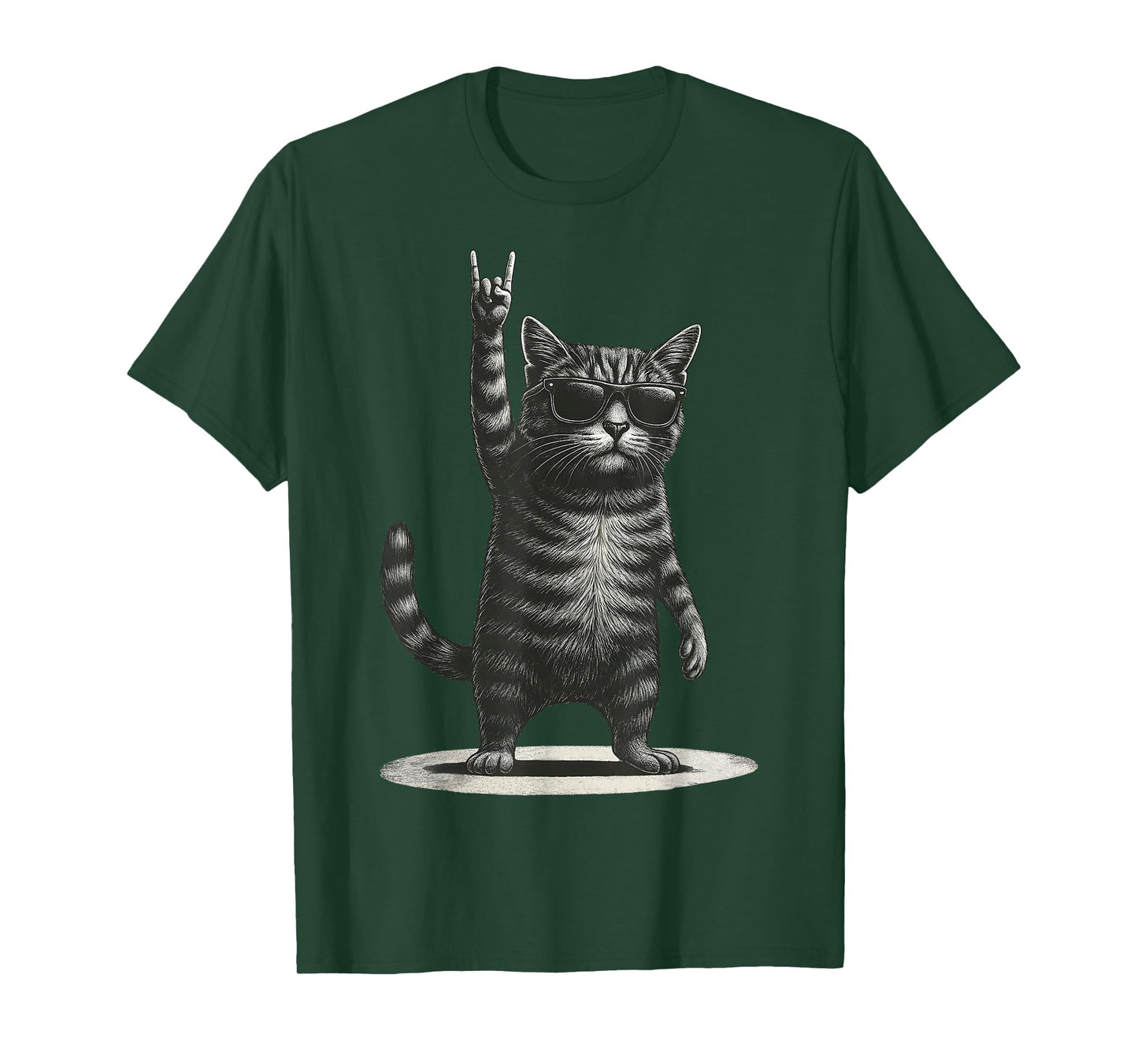 Vintage Retro Rock Cat Funny Music Gift for Men Women Kid T-Shirt