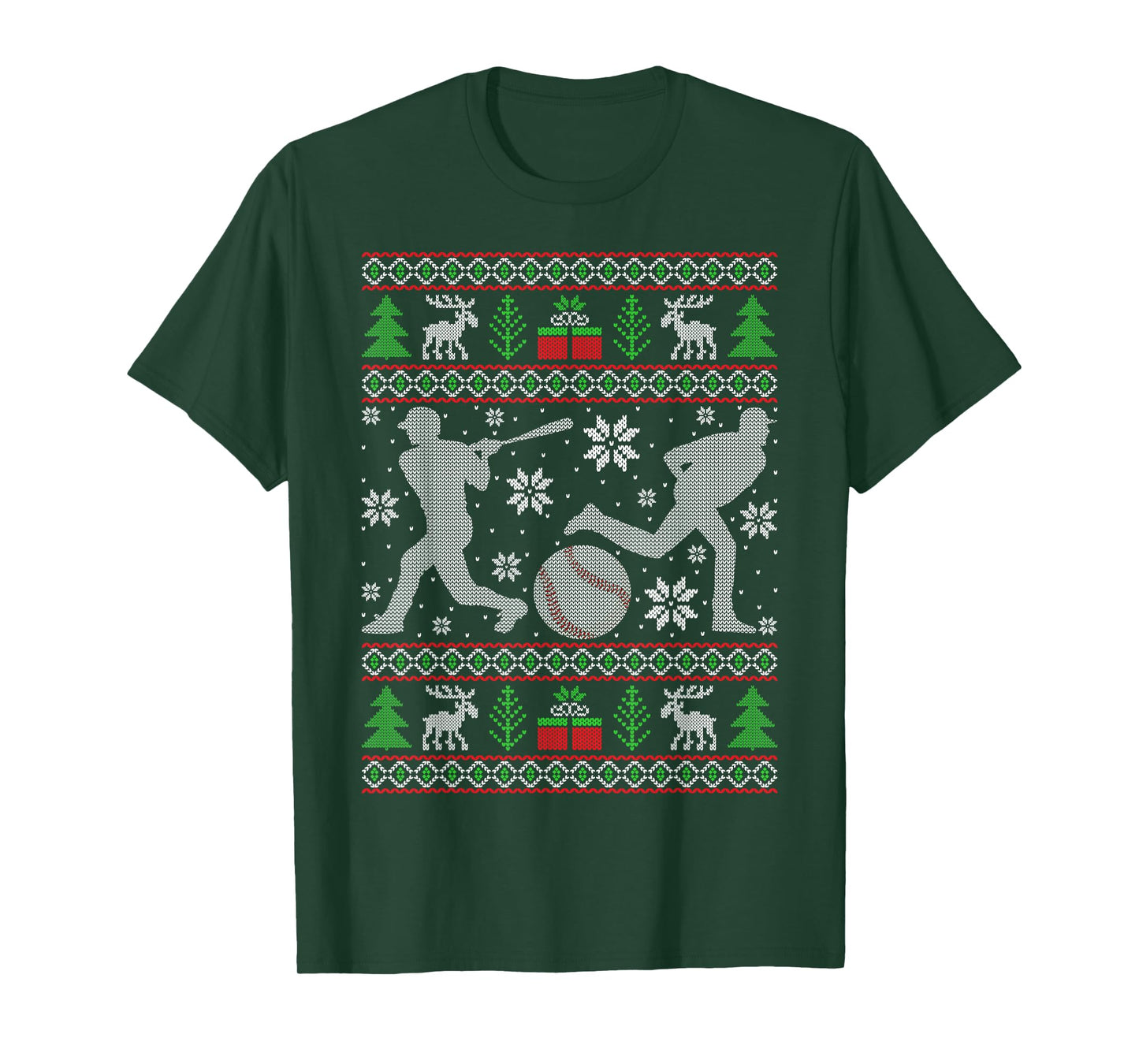 Baseball Christmas Pajama Funny Xmas PJs Men Women Teens T-Shirt