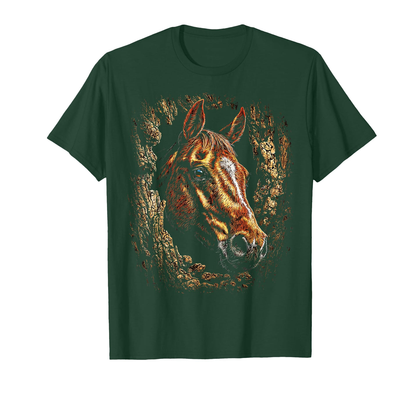 Colorful Horse Art Cute Farm Animal Autumn Aesthetic Fall T-Shirt