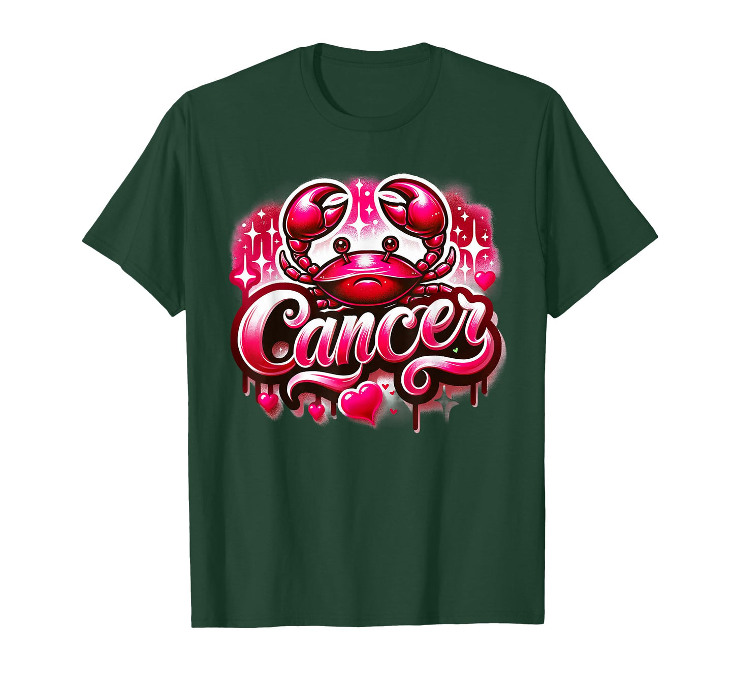 Red Cancer Zodiac Star Sign T-Shirt