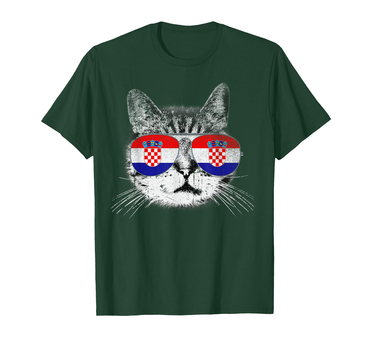 Croatian Croatia Flag Country Roots Cat Lover Pride Gift T-Shirt