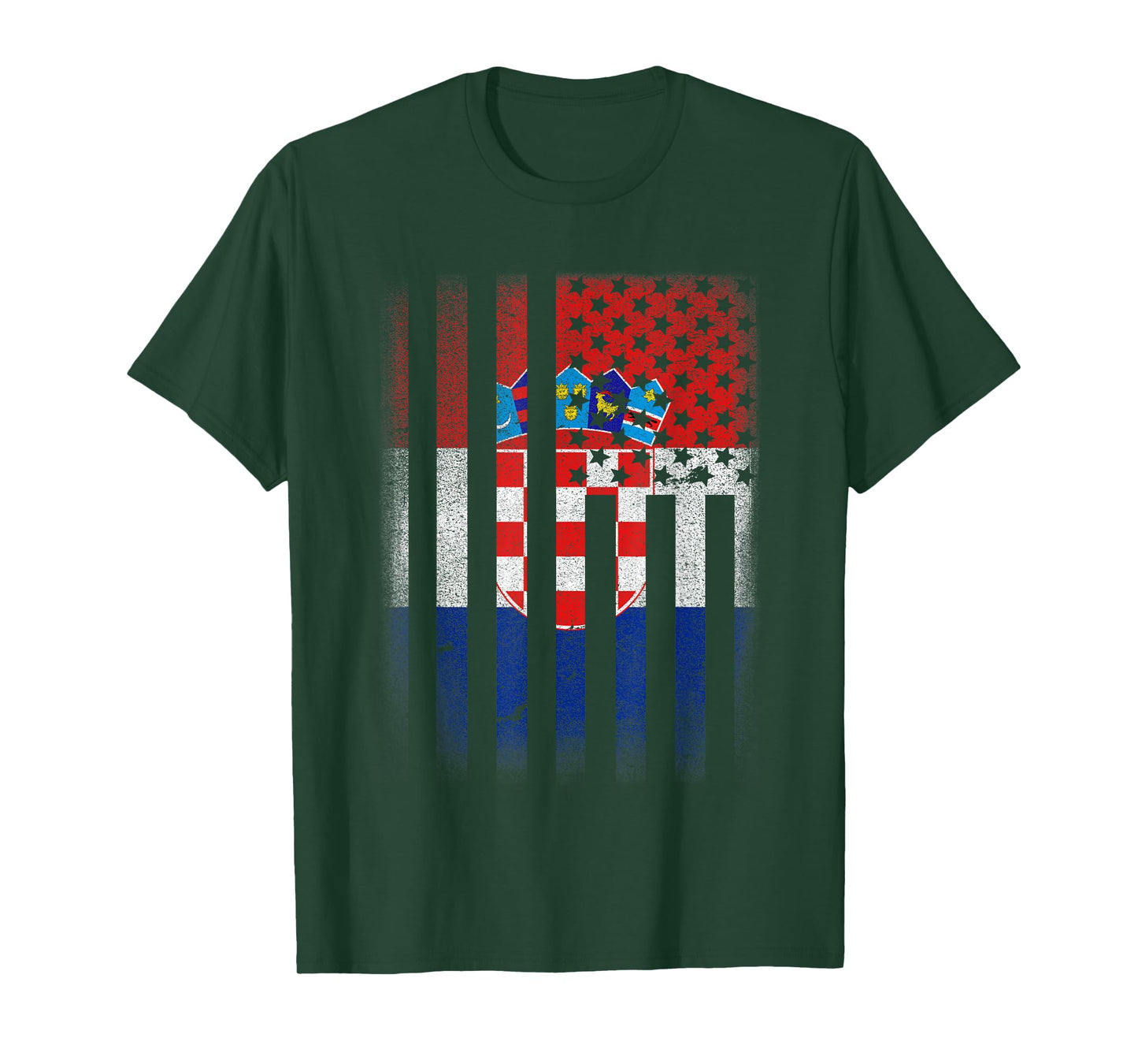 Croatian American Flag T-shirt Croatia Usa Hrvatska America T-Shirt