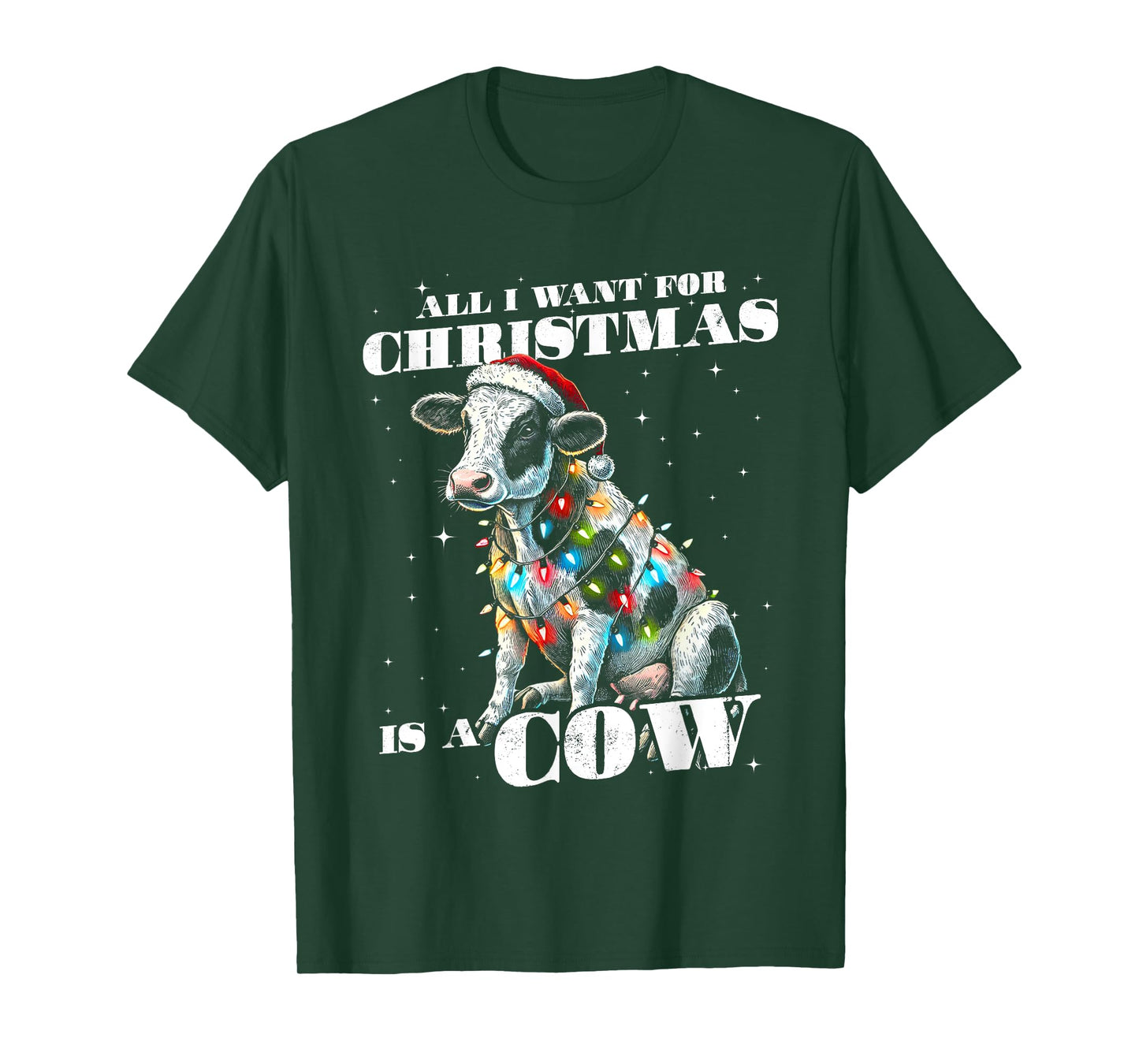 Funny All I want for Christmas is a Cow Farmer Small Holding T-Shirt