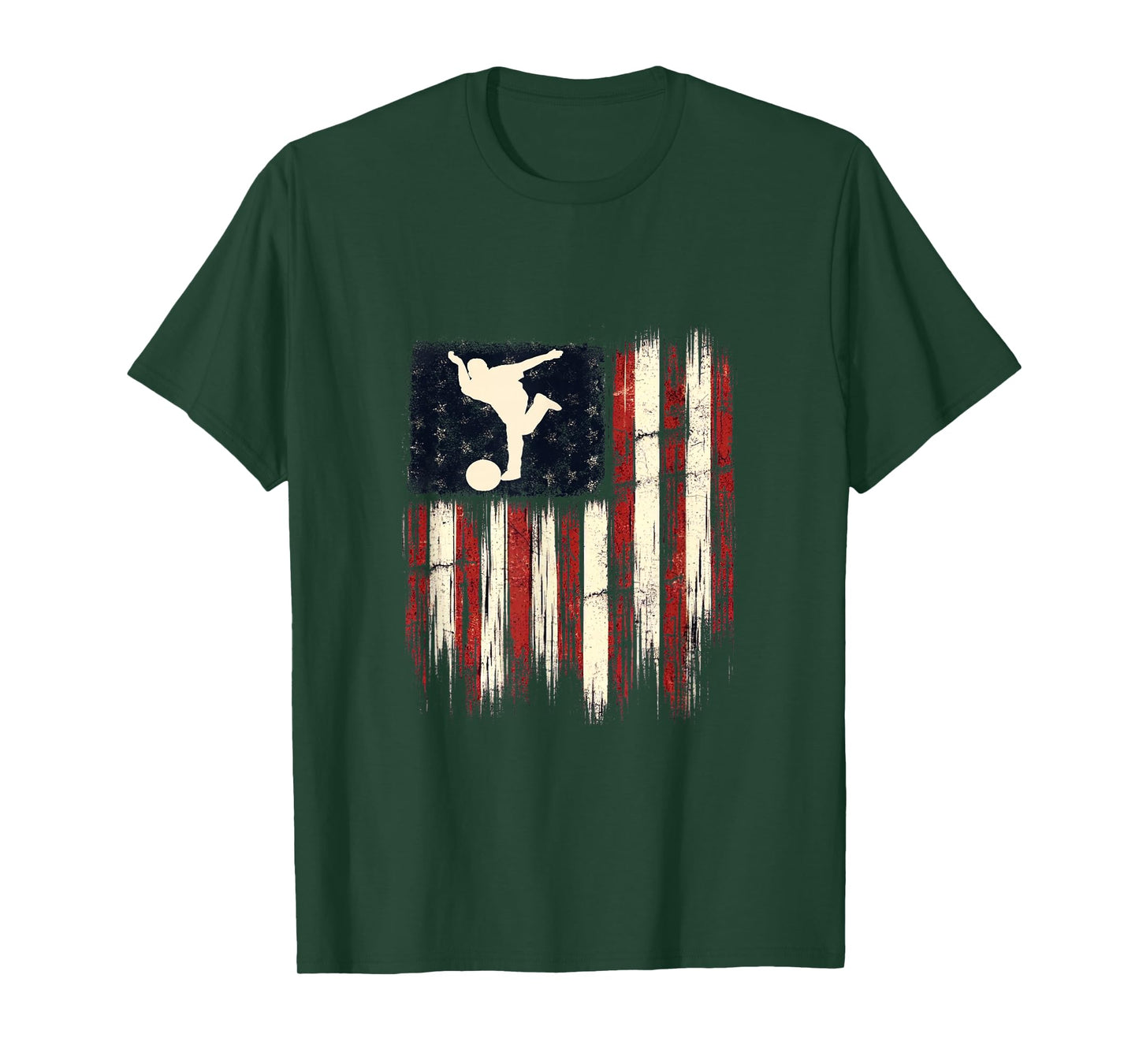Patriotic Distressed Flag Gift For Men Kids Bowling T-Shirt