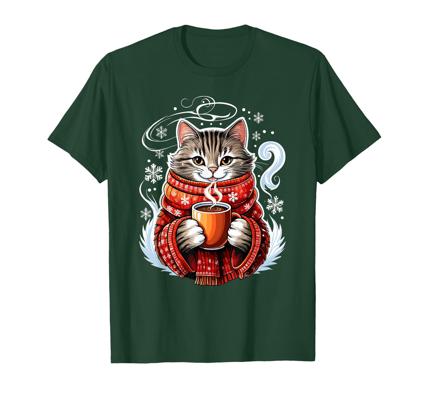 Cozy Cat Fun Winter Design T-Shirt