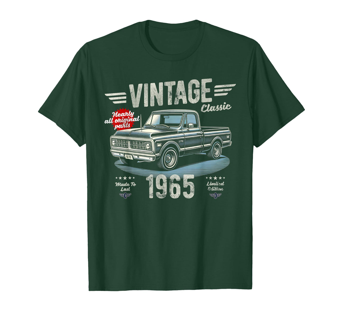 60th Birthday Born 1965 Vintage Funny Retro Pickup Truck T-Shirt