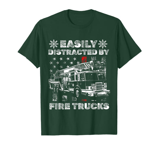 Funny Firefighter Art for Men Women Kids Fire Truck Fireman T-Shirt