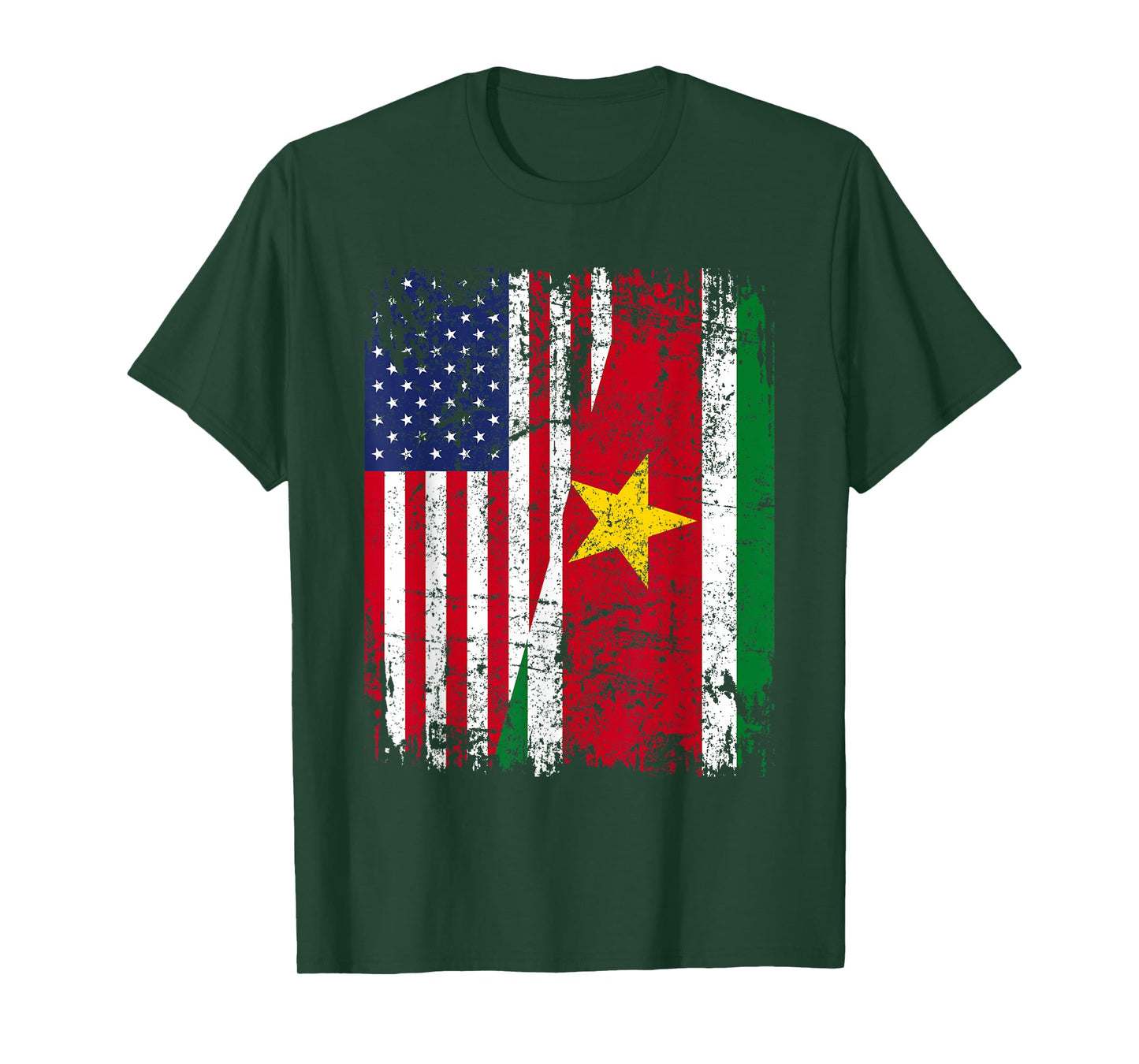 SURINAMES ROOTS | Half American Flag | SURINAME FLAG T-Shirt