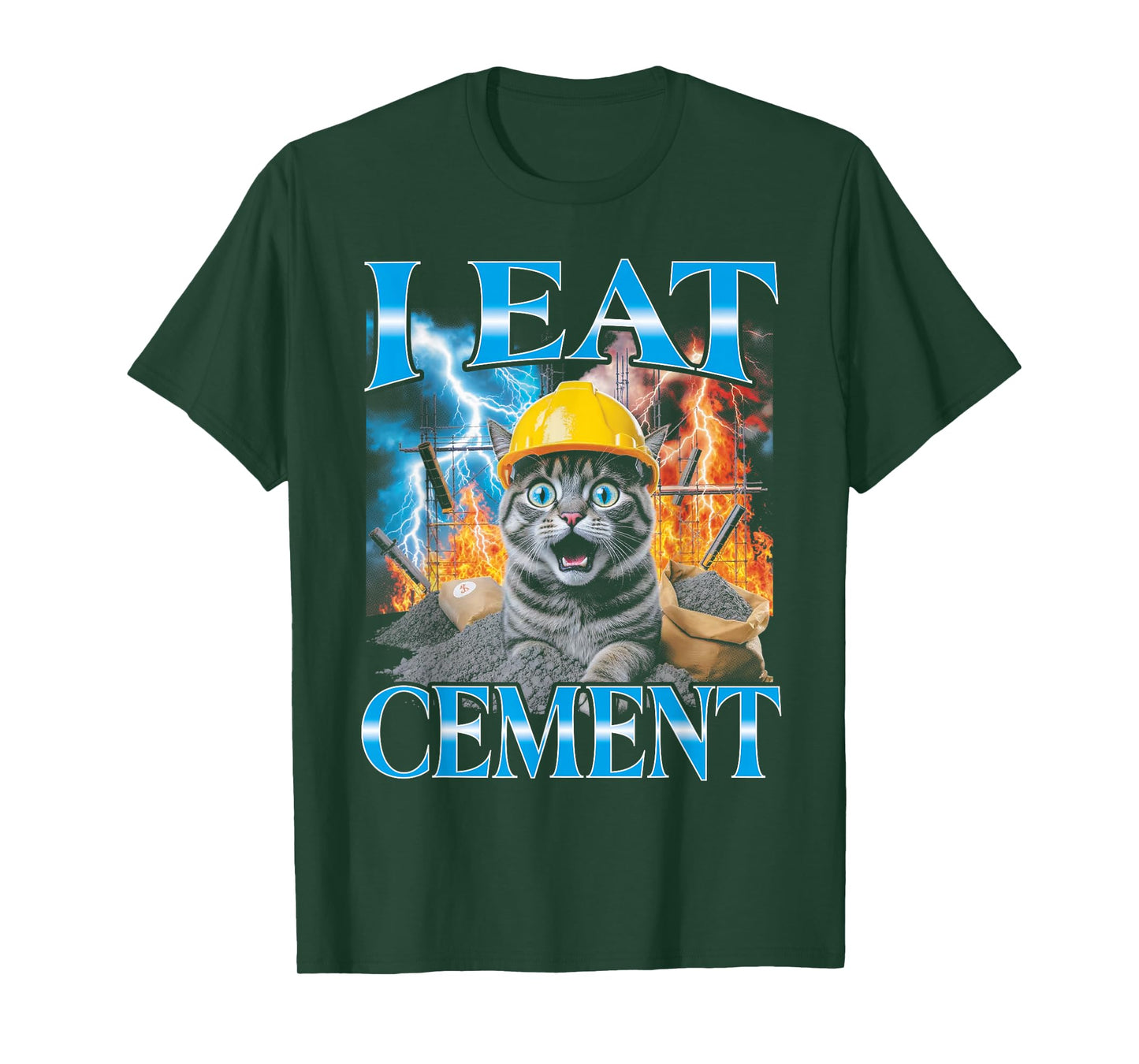 I Eat Cement Gen Z Meme Cat Funny Bootleg T-Shirt