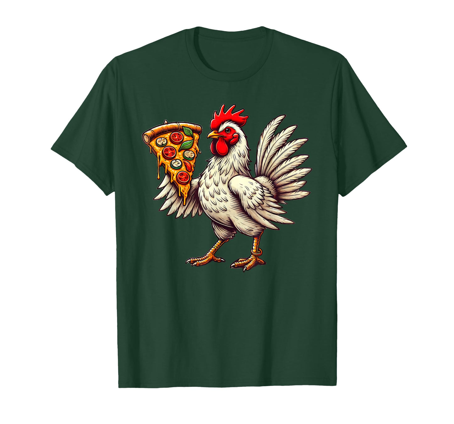Cute Chicken Eating Pizza T-Shirt