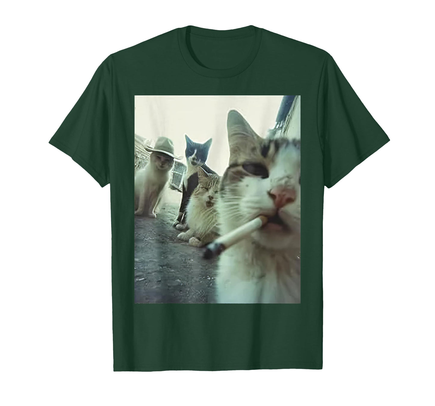 Tokyocanvas Smoking Cat Meme Funny T-Shirt