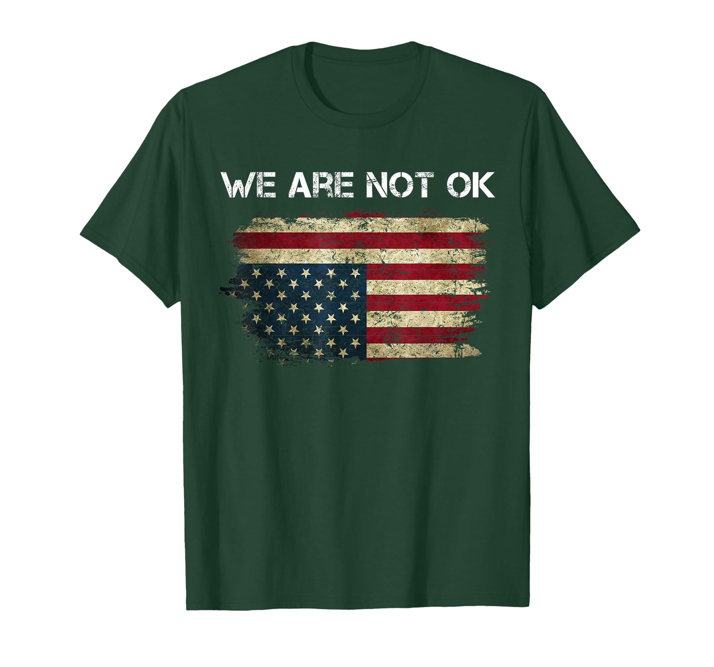 We are Not Ok USA Flag Upside Down T-Shirt