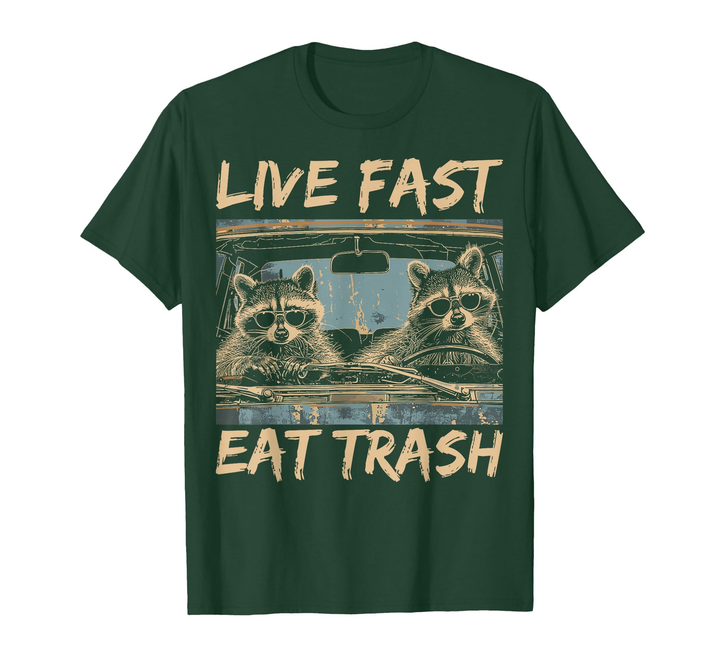 Funny Raccoon Live Fast Eat Trash Street Cats Squad T-Shirt