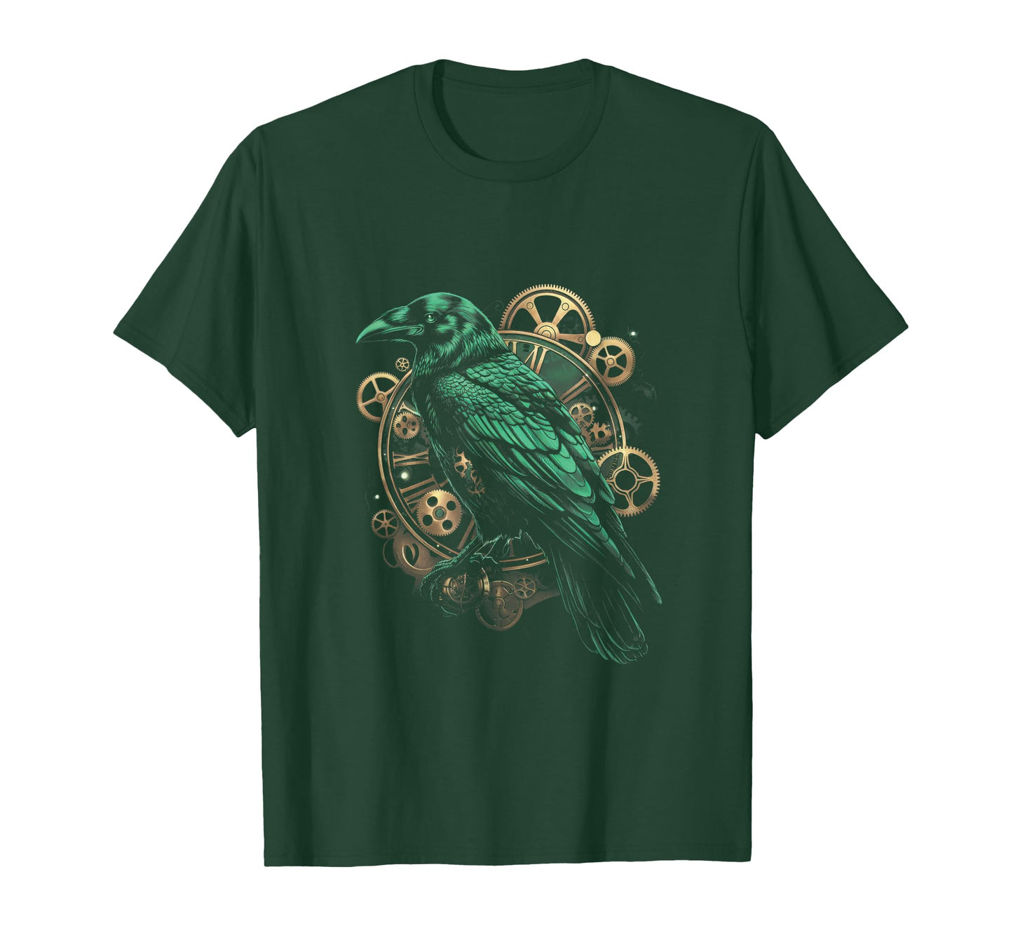 Crow Steampunk Gears Raven art Steampunk bird T-Shirt